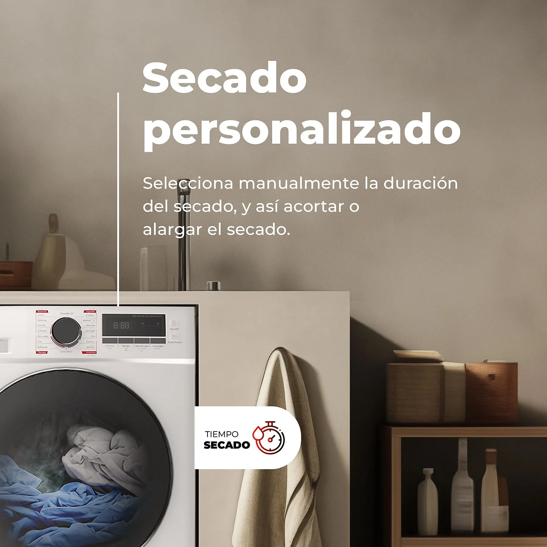 Secadora EVVO Nature S10 D 10Kg Clase D Blanco - Imagen 3