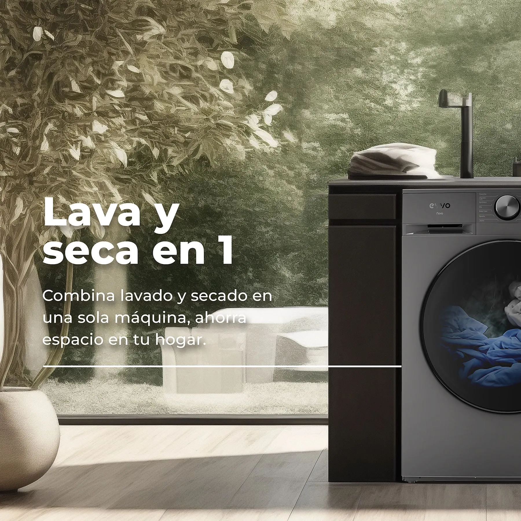 Lavasecadora EVVO Nova 8/6X V2 8/6Kg Clase A Inox - Imagen 3