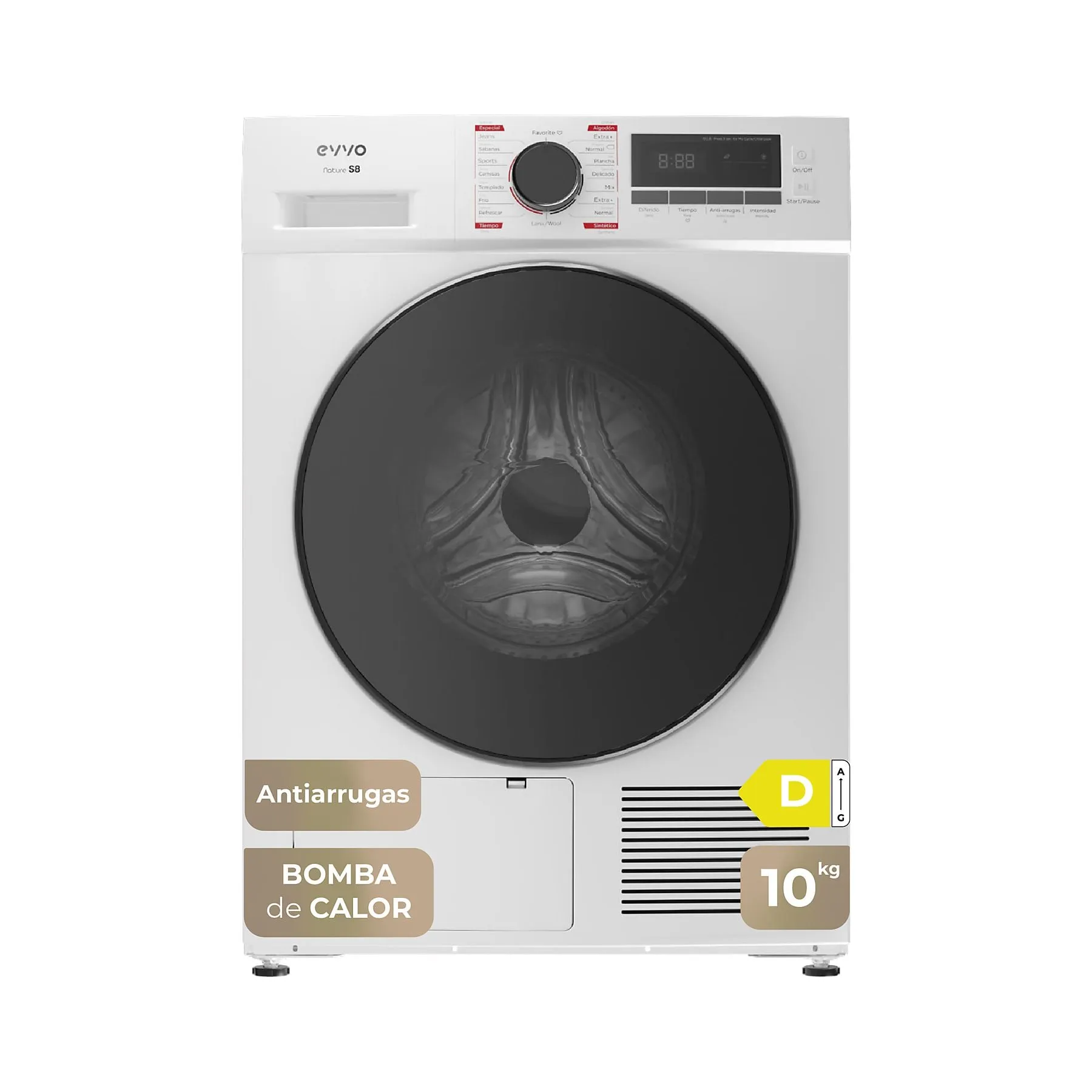 Secadora EVVO Nature S10 D 10Kg Clase D Blanco