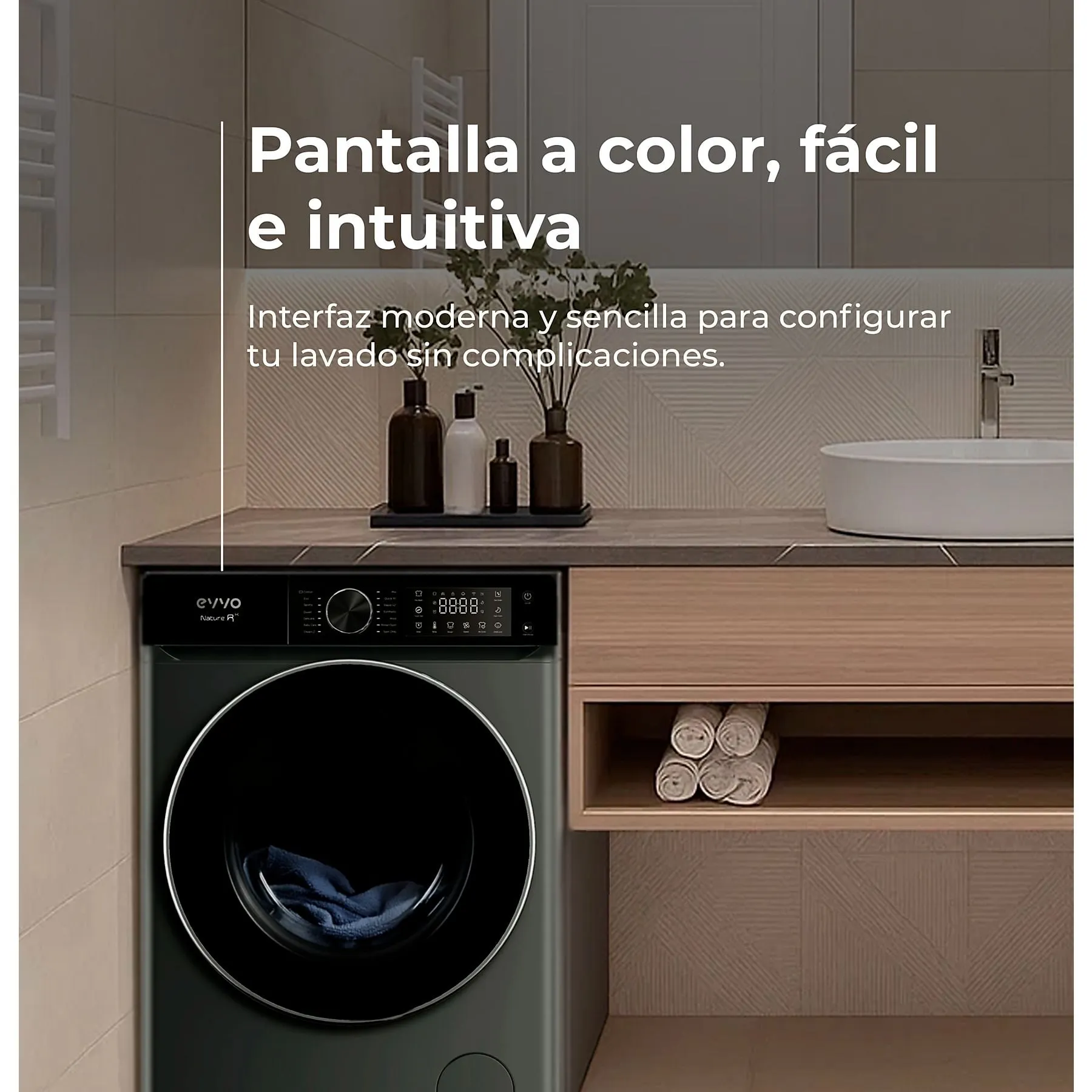 Lavadora EVVO Nature R10X 10Kg Clase A Inox - Imagen 3
