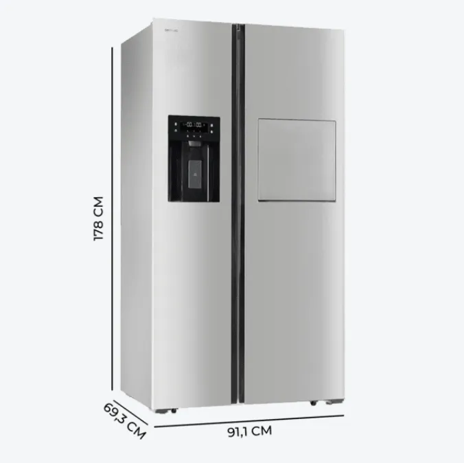 Frigorífico Americano Cecotec Bolero CoolMarket SBS 556 WID 178cm 556L Clase E Inox - Imagen 2