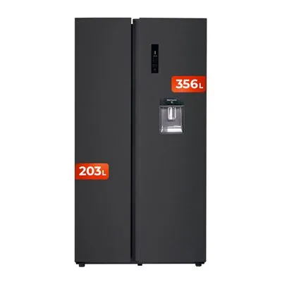 Frigorífico Americano Evvo F90Xe Aqua 177cm 559L Clase E Inox
