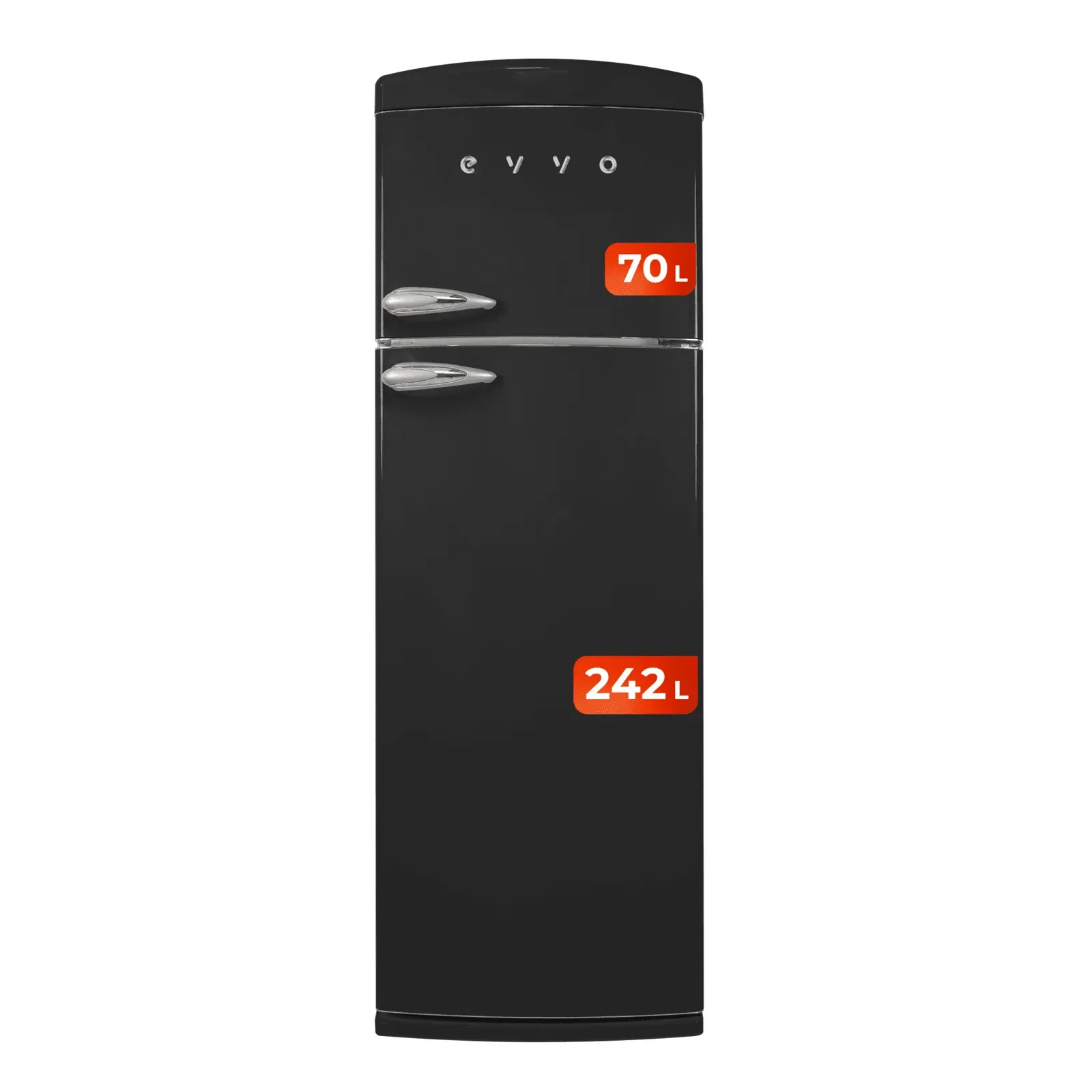 Frigorífico Evvo F50BK Retro 179.5cm 312L Clase E Negro