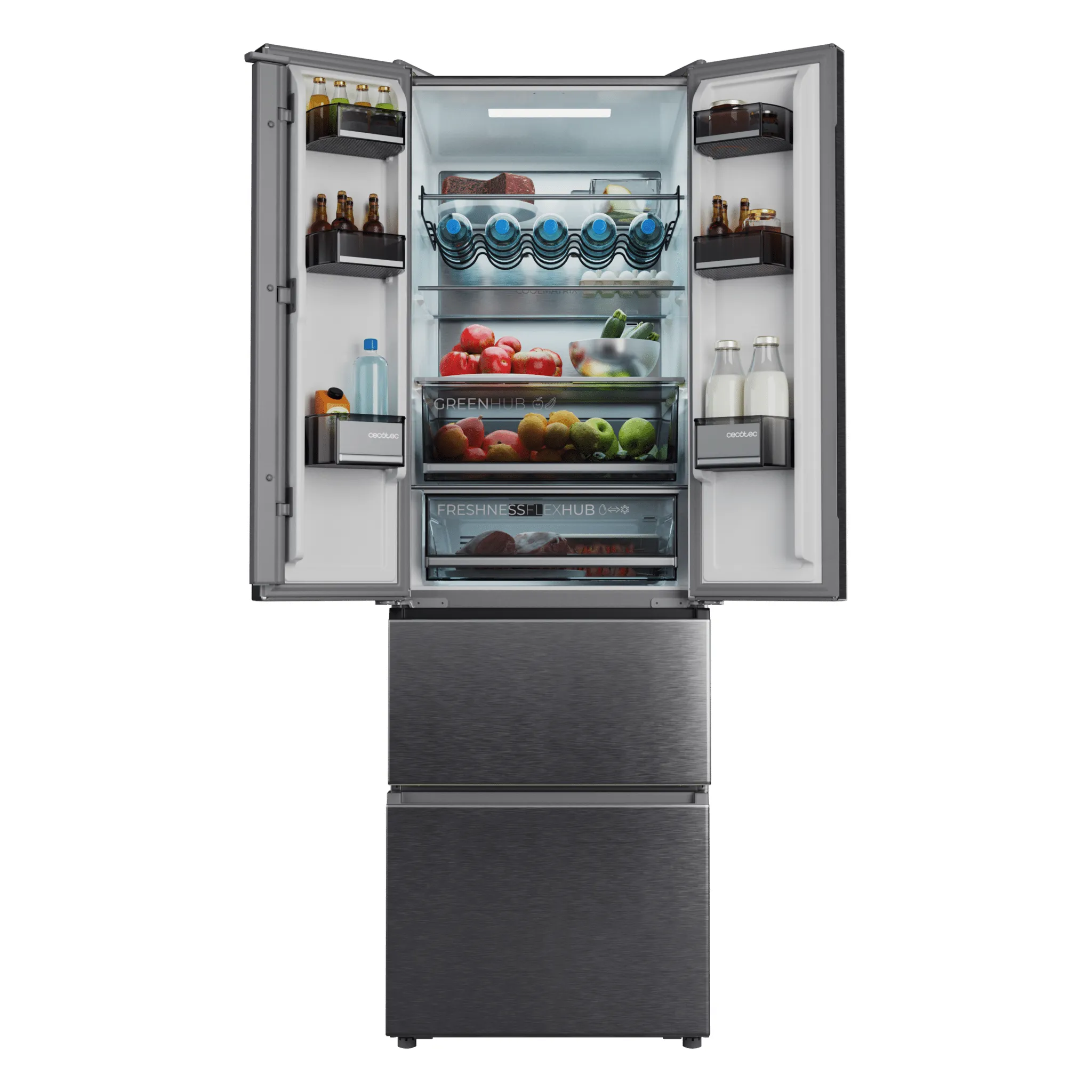 Frigorífico Cecotec Bolero CoolMarket Combi F2D 395 185cm 395L Clase E Gris Oscuro - Imagen 4