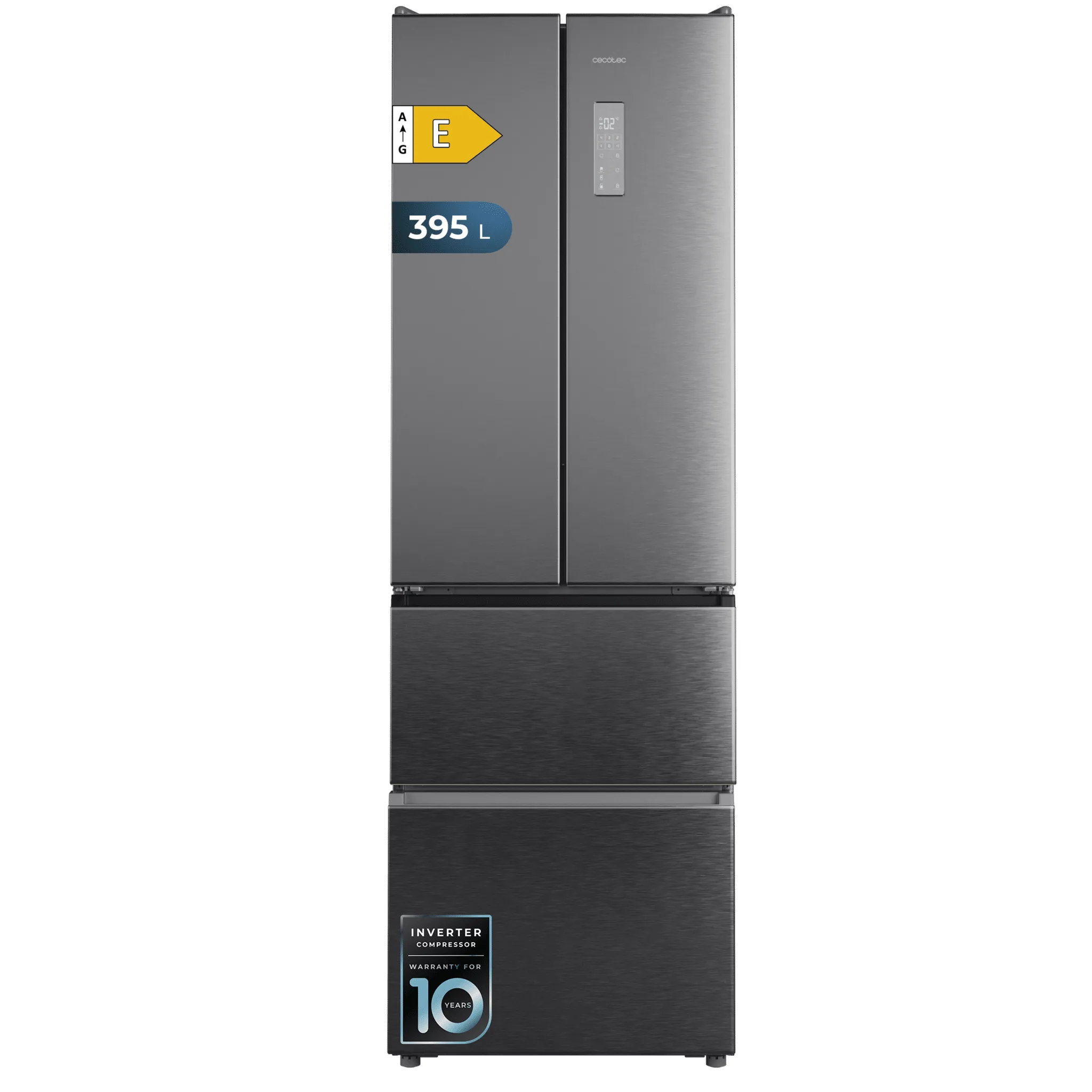 Frigorífico Cecotec Bolero CoolMarket Combi F2D 395 185cm 395L Clase E Gris Oscuro