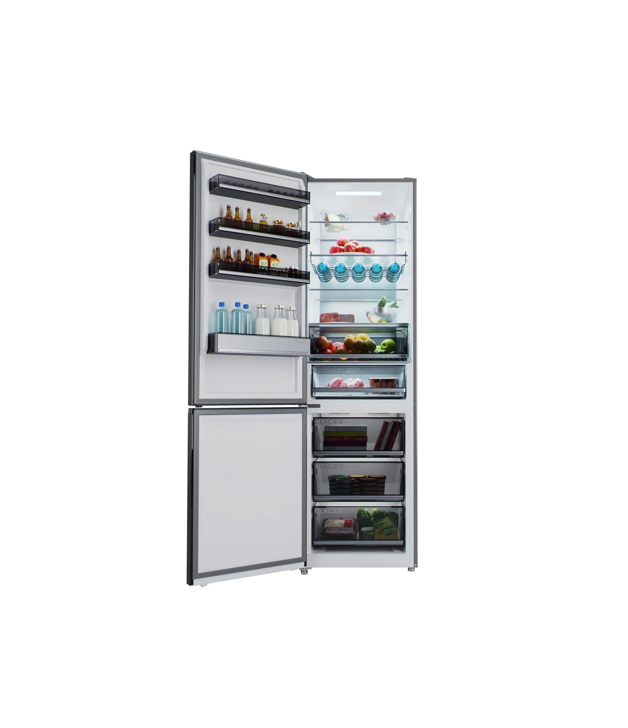 Frigorífico Cecotec Bolero CoolMarket Combi 456 Black Glass 201cm 456L Clase E Negro - Imagen 2