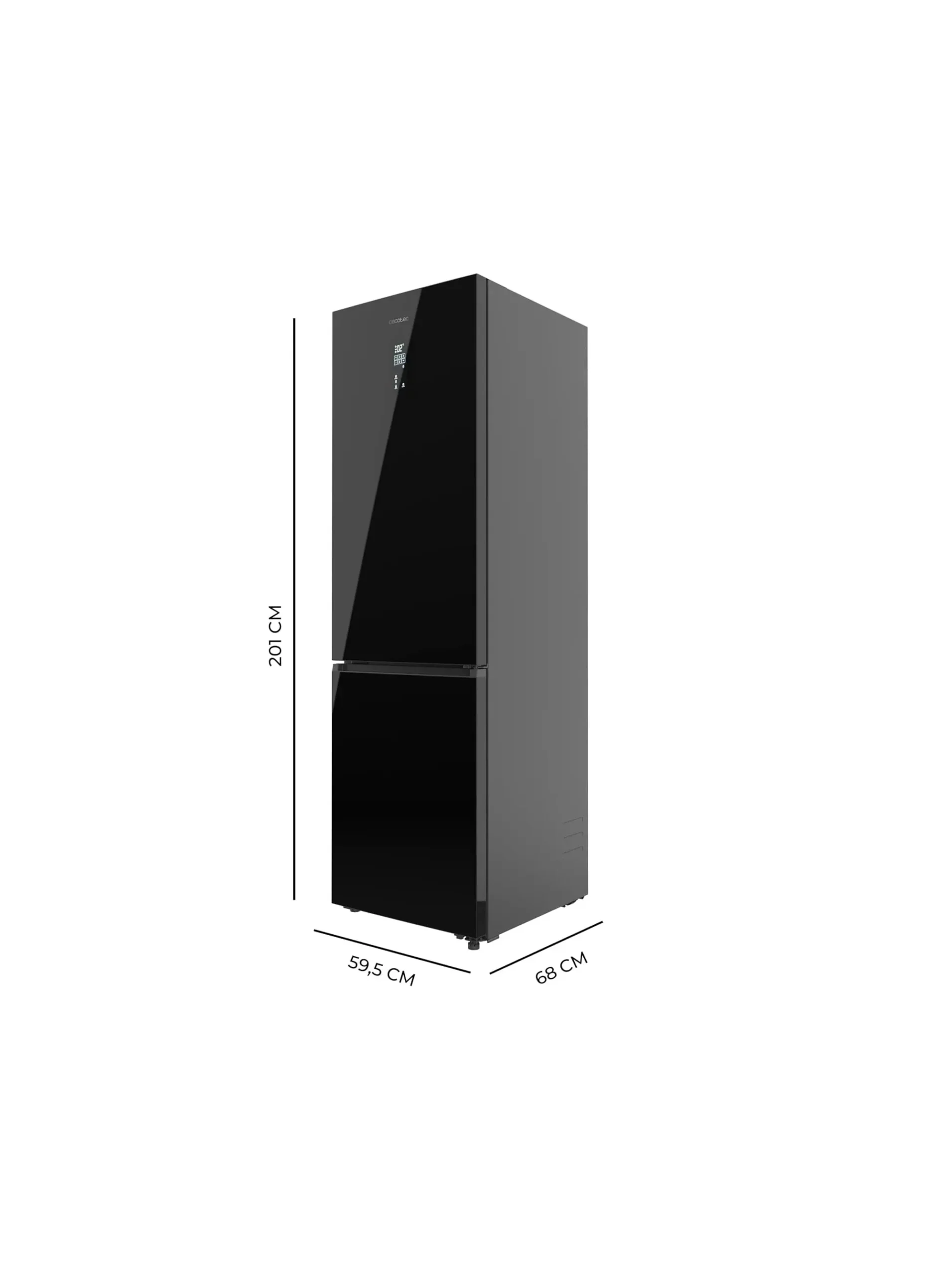 Frigorífico Cecotec Bolero CoolMarket Combi 456 Black Glass 201cm 456L Clase E Negro - Imagen 3
