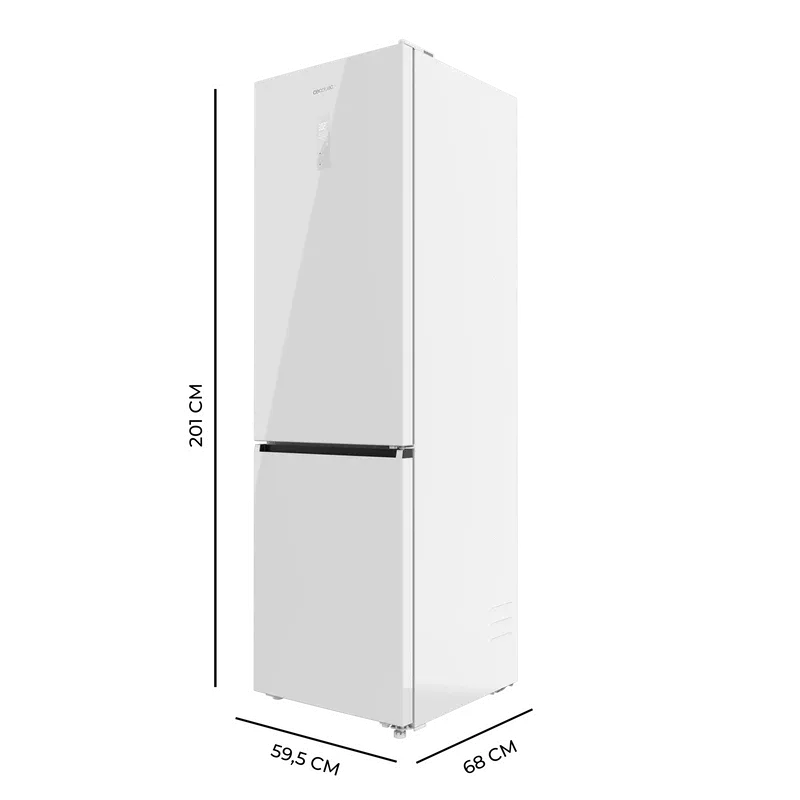 Frigorífico Cecotec Bolero CoolMarket Combi 456 White Glass 201cm 456L Clase C Blanco - Imagen 3