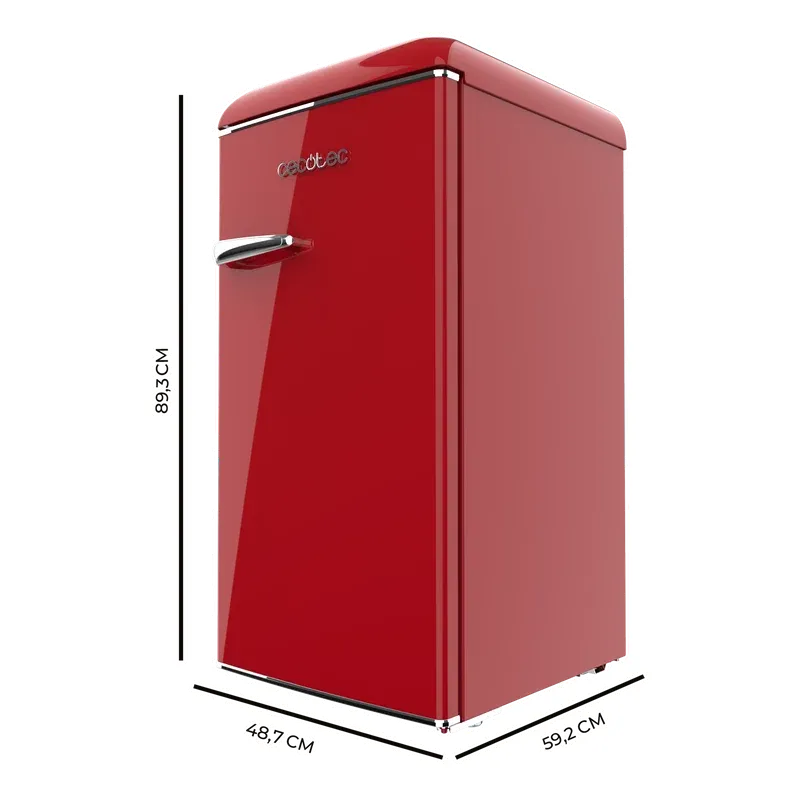 Frigorífico Mini Cecotec Bolero Coolmarket Tt Origin 95 89.3cm 95L Clase E Rojo Oscuro - Imagen 2