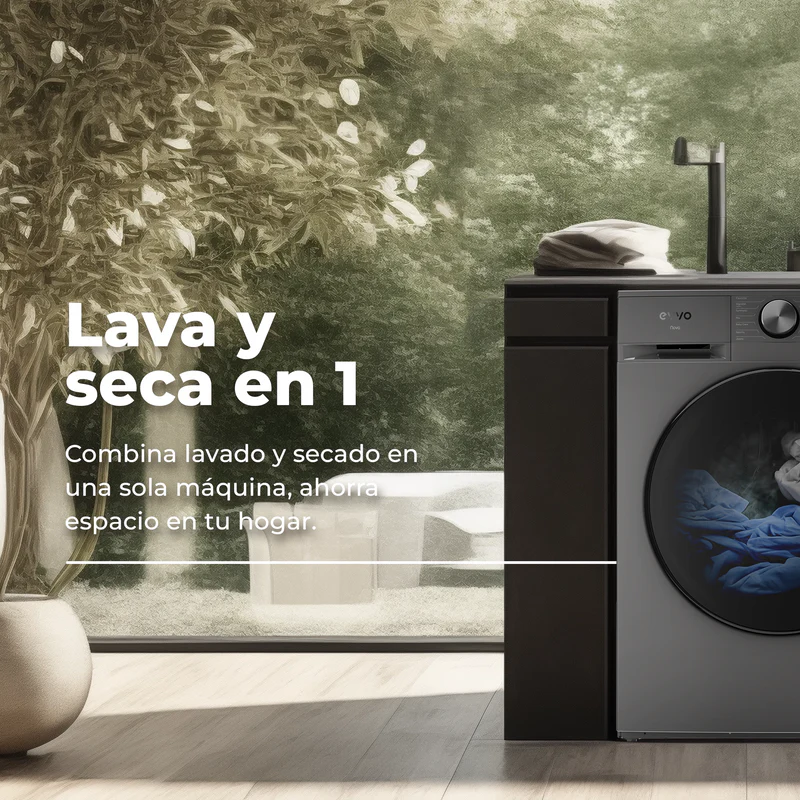 Lavasecadora EVVO Nova 8/6 V2 8/6Kg Clase A Blanco - Imagen 3