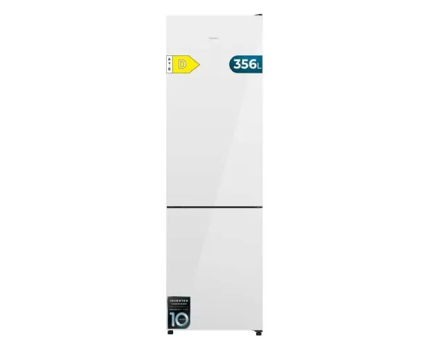 Frigorífico Cecotec Bolero CoolMarket Combi 356i White Glass 200cm 356L Clase D Blanco