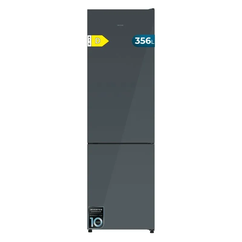 Frigorífico Cecotec Bolero CoolMarket Combi 356i Grey Glass 200cm 356L Clase D Gris Oscuro