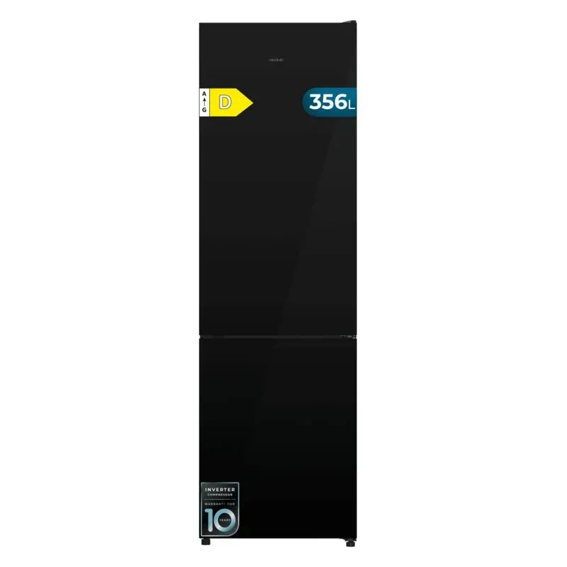 Frigorífico Cecotec Bolero CoolMarket Combi 356i Black Glass 200cm 356L Clase D Negro