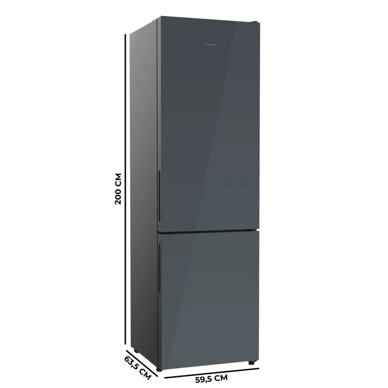 Frigorífico Cecotec Bolero CoolMarket Combi 356i Grey Glass 200cm 356L Clase D Gris Oscuro - Imagen 2