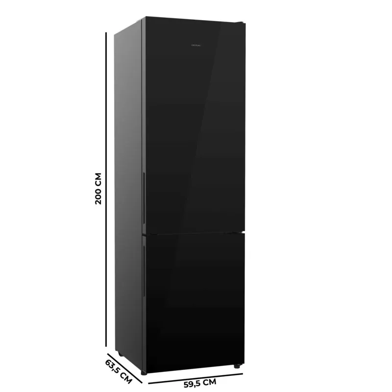 Frigorífico Cecotec Bolero CoolMarket Combi 356i Black Glass 200cm 356L Clase D Negro - Imagen 2