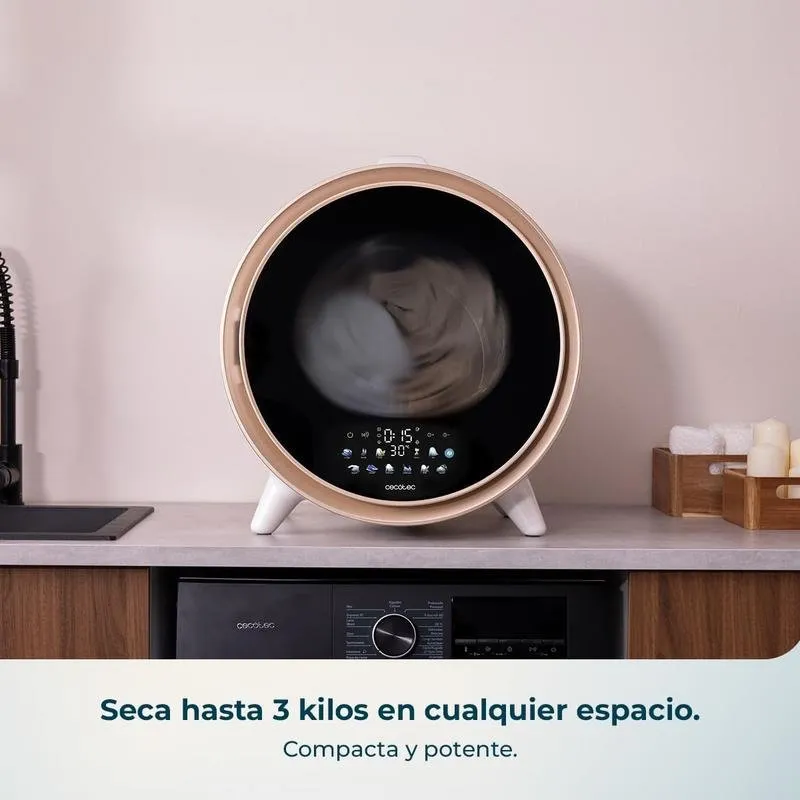 Mini Secadora Cecotec Bolero DressCode Dry 3600V Gold 3Kg Clase A Blanco - Imagen 3