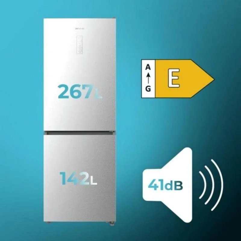 Frigorífico Cecotec Bolero CoolMarket Combi 409 185cm 409L Clase E Inox - Imagen 3