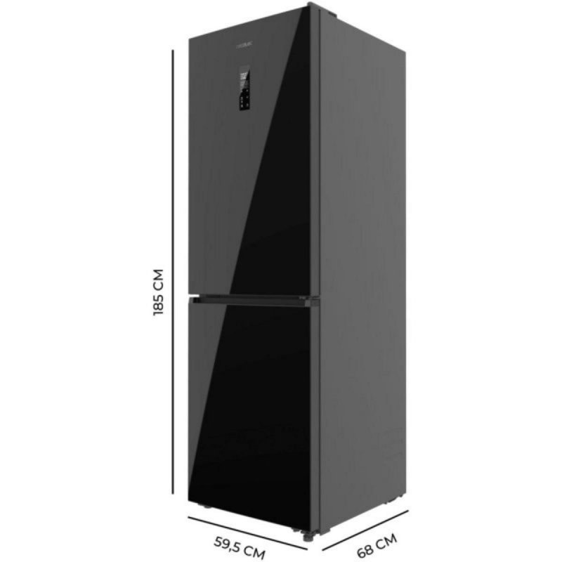 Frigorífico Cecotec Bolero CoolMarket Combi 409 Black Glass 185cm 409L Clase E Negro - Imagen 2