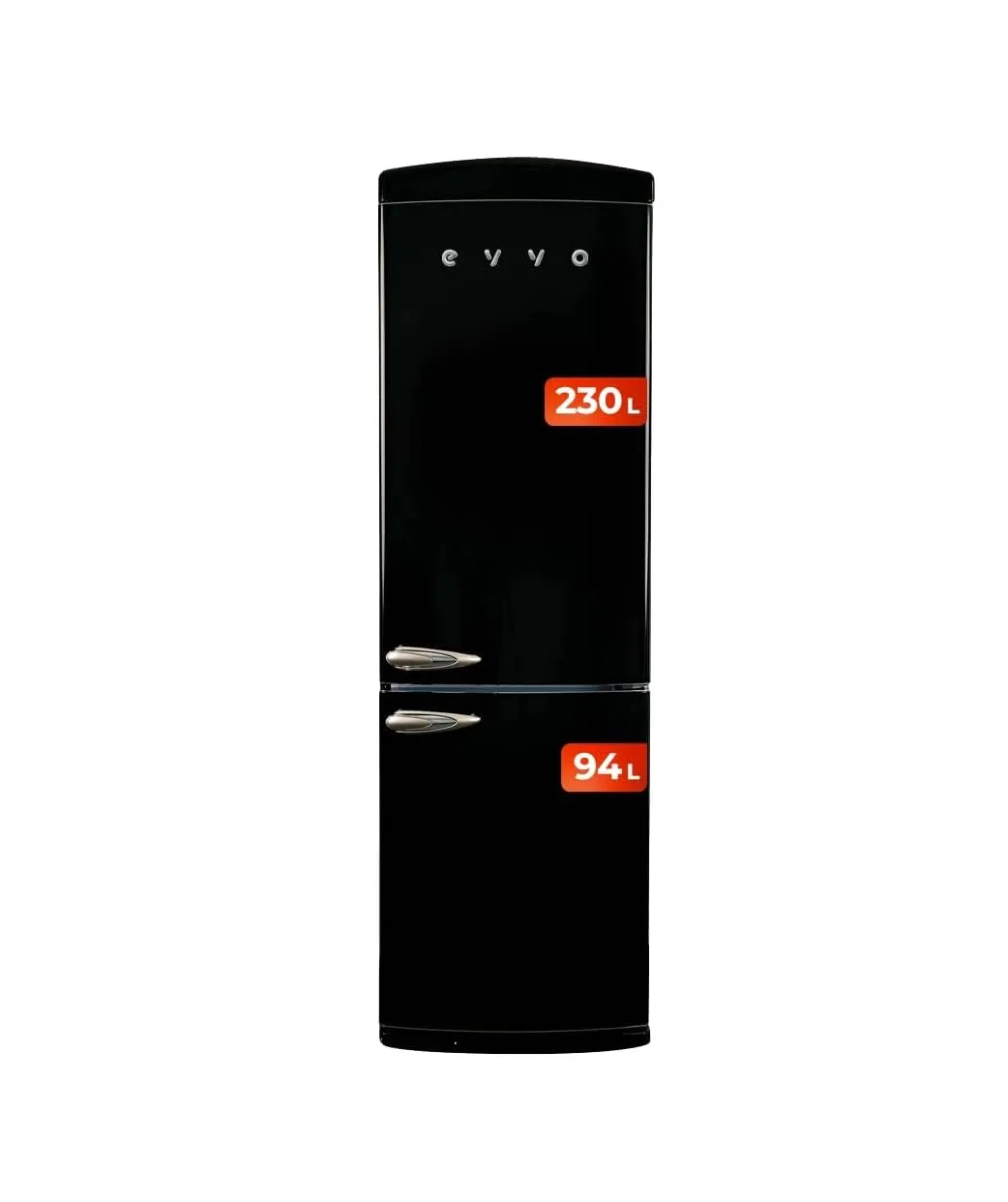 Frigorífico Combi Evvo F60BK Retro 191.5cm 324L Clase E Negro
