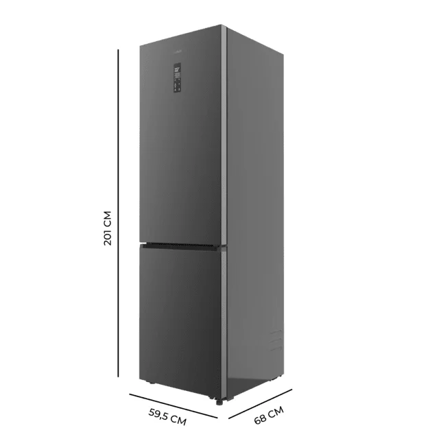 Frigorífico Cecotec Bolero CoolMarket Combi 456 Dark 201cm 456L Clase E Gris Oscuro - Imagen 3