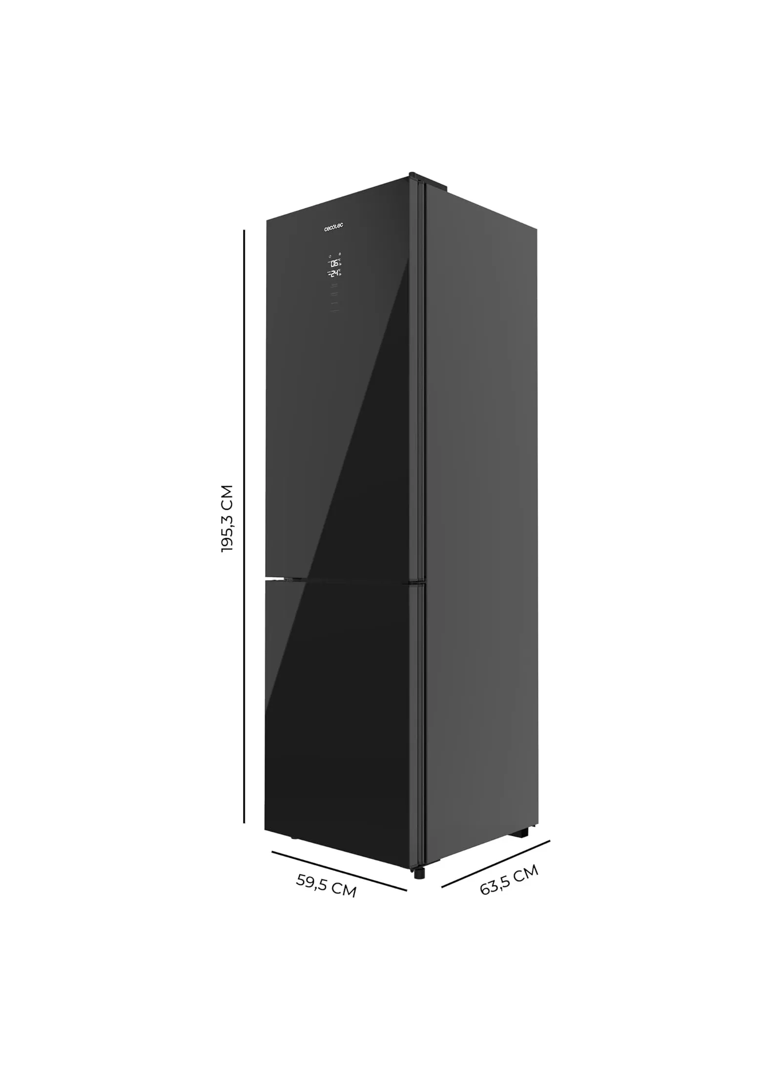 Frigorífico Cecotec Bolero CoolMarket Combi 335 Black Glass 195.3cm 335L Clase E Negro - Imagen 3