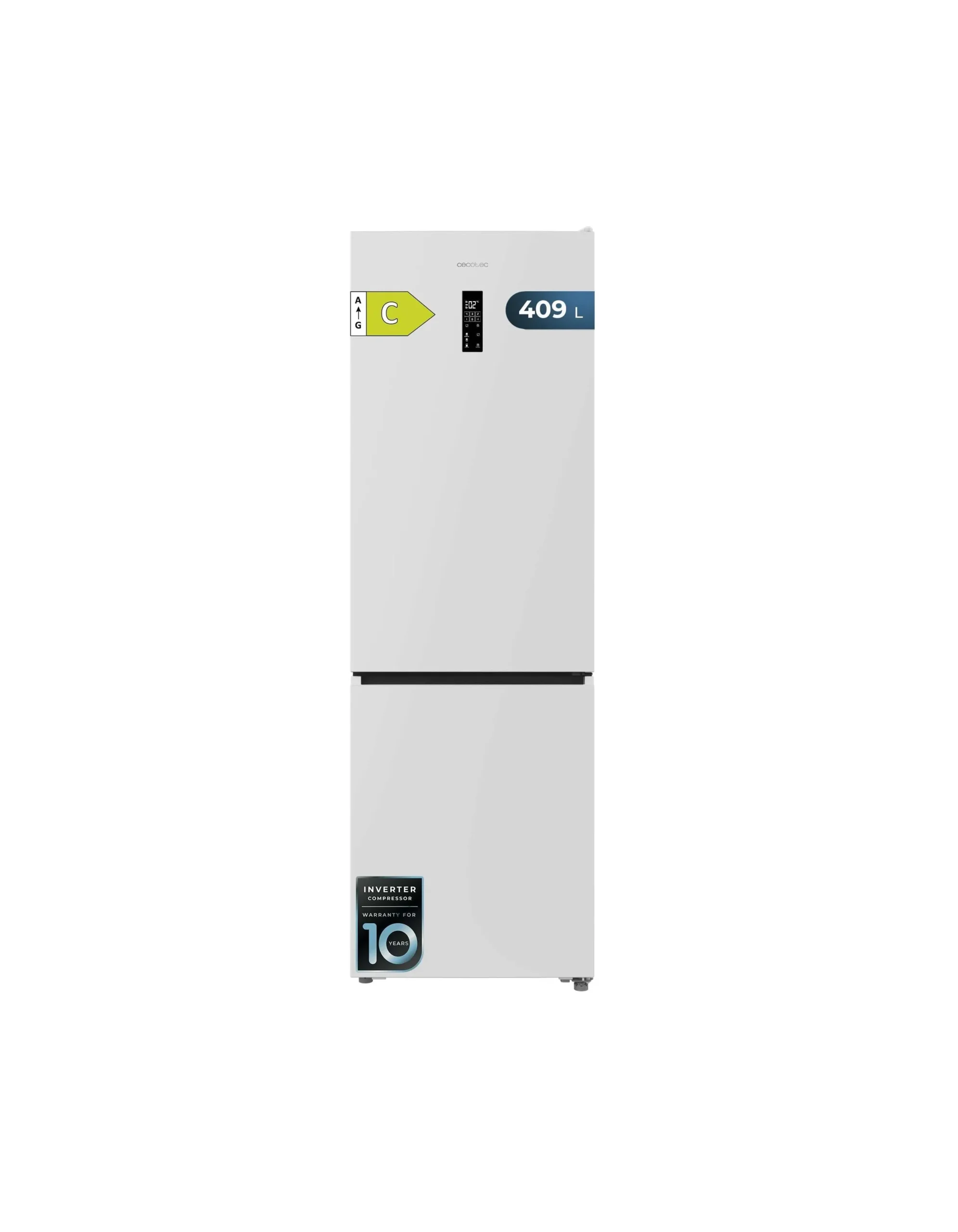 Frigorífico Cecotec Bolero CoolMarket Combi 409 White 185cm 409L Clase C Blanco