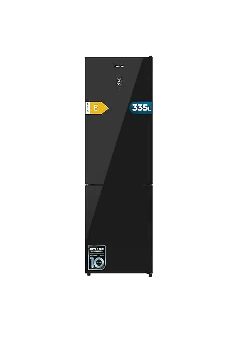 Frigorífico Cecotec Bolero CoolMarket Combi 335 Black Glass 195.3cm 335L Clase E Negro