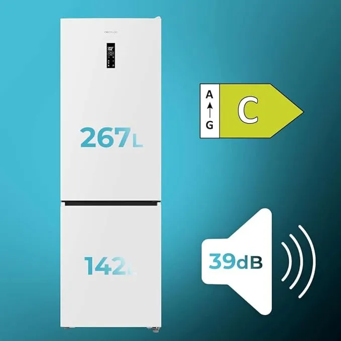 Frigorífico Cecotec Bolero CoolMarket Combi 409 White 185cm 409L Clase C Blanco - Imagen 2
