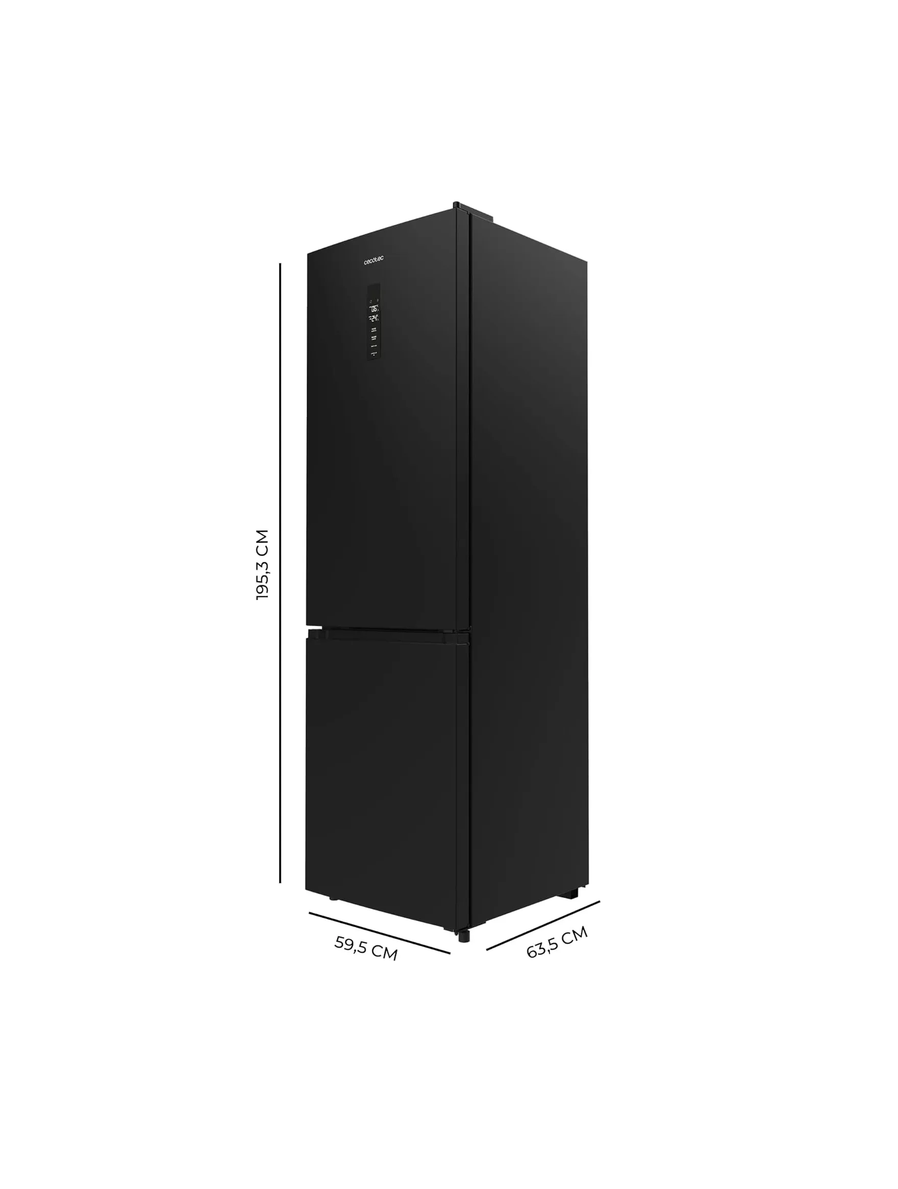 Frigorífico Cecotec Bolero CoolMarket Combi 335 Black 195.3cm 335L Clase E Negro - Imagen 3