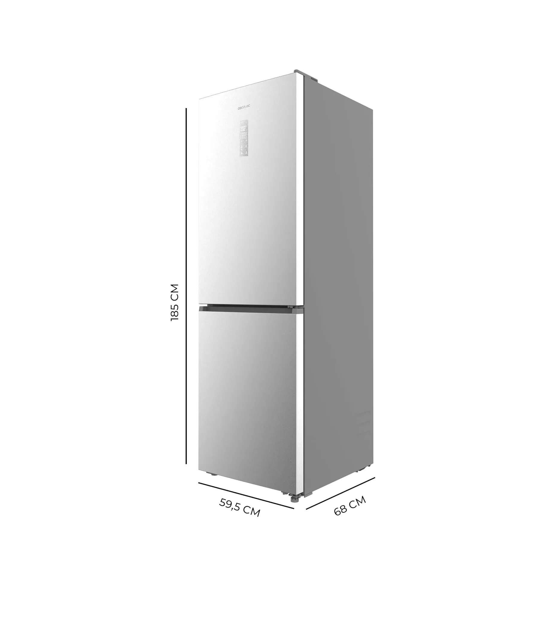Frigorífico Cecotec Bolero CoolMarket Combi 409 Inox 185cm 409L Clase C Inox - Imagen 3