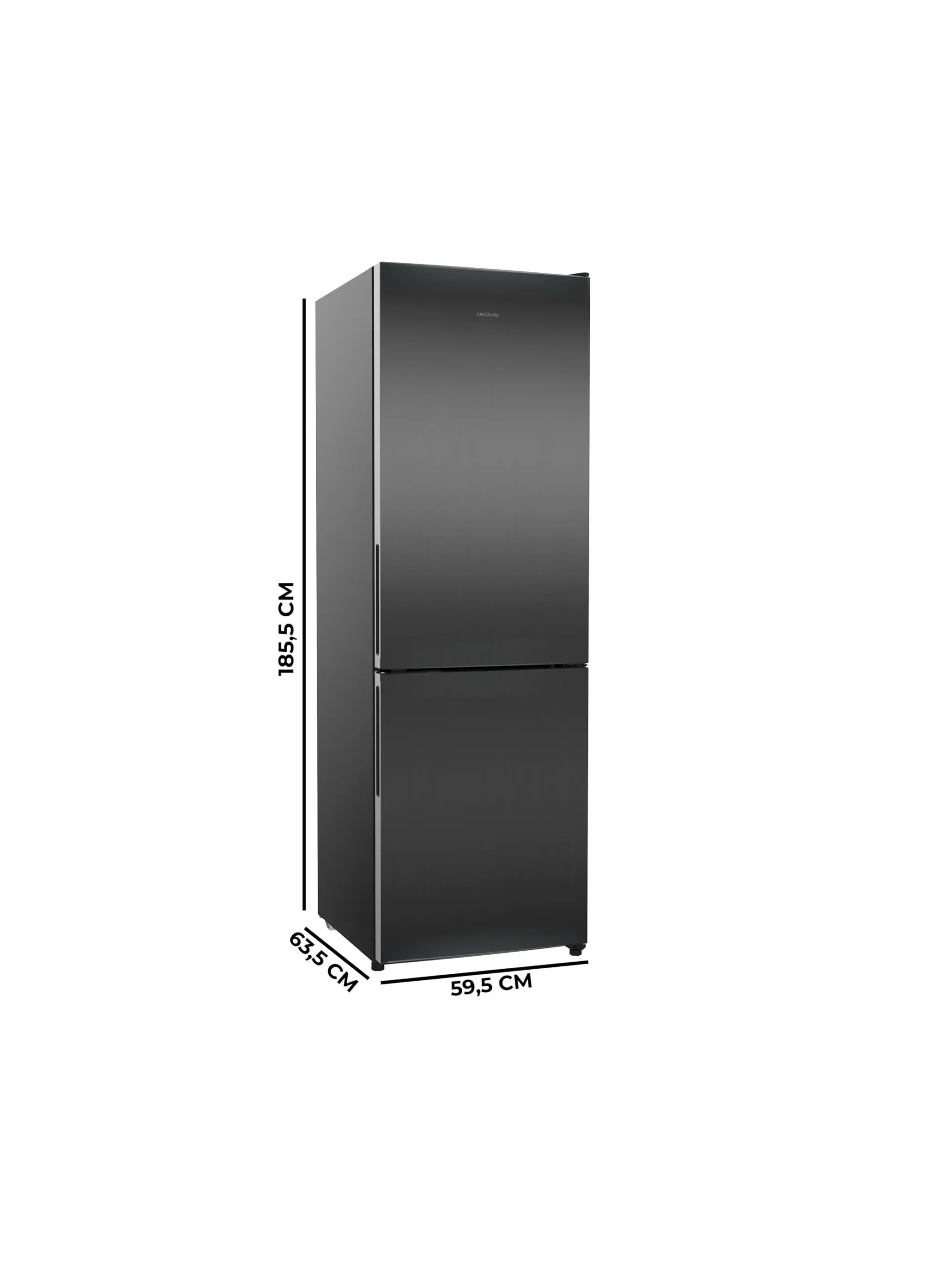 Frigorífico Cecotec Bolero CoolMarket Combi 322i Dark 185.5cm 322L Clase D Gris Oscuro - Imagen 3