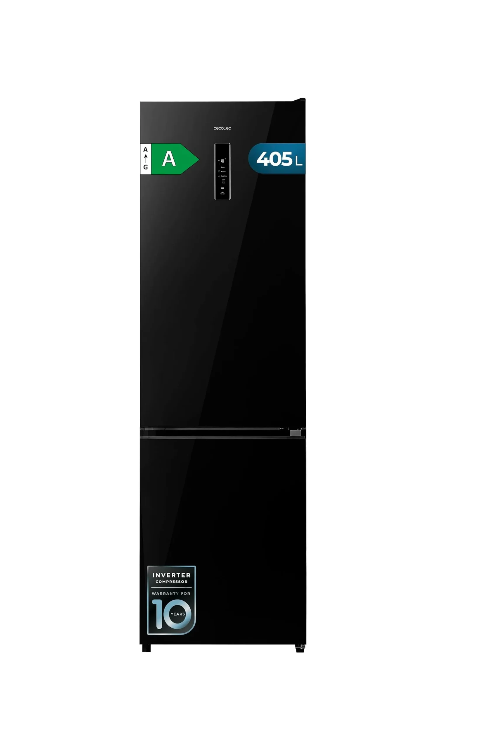 Frigorífico Cecotec Bolero CoolMarket Combi 405 WL Elite Black Glass 200cm 405L Clase A Negro