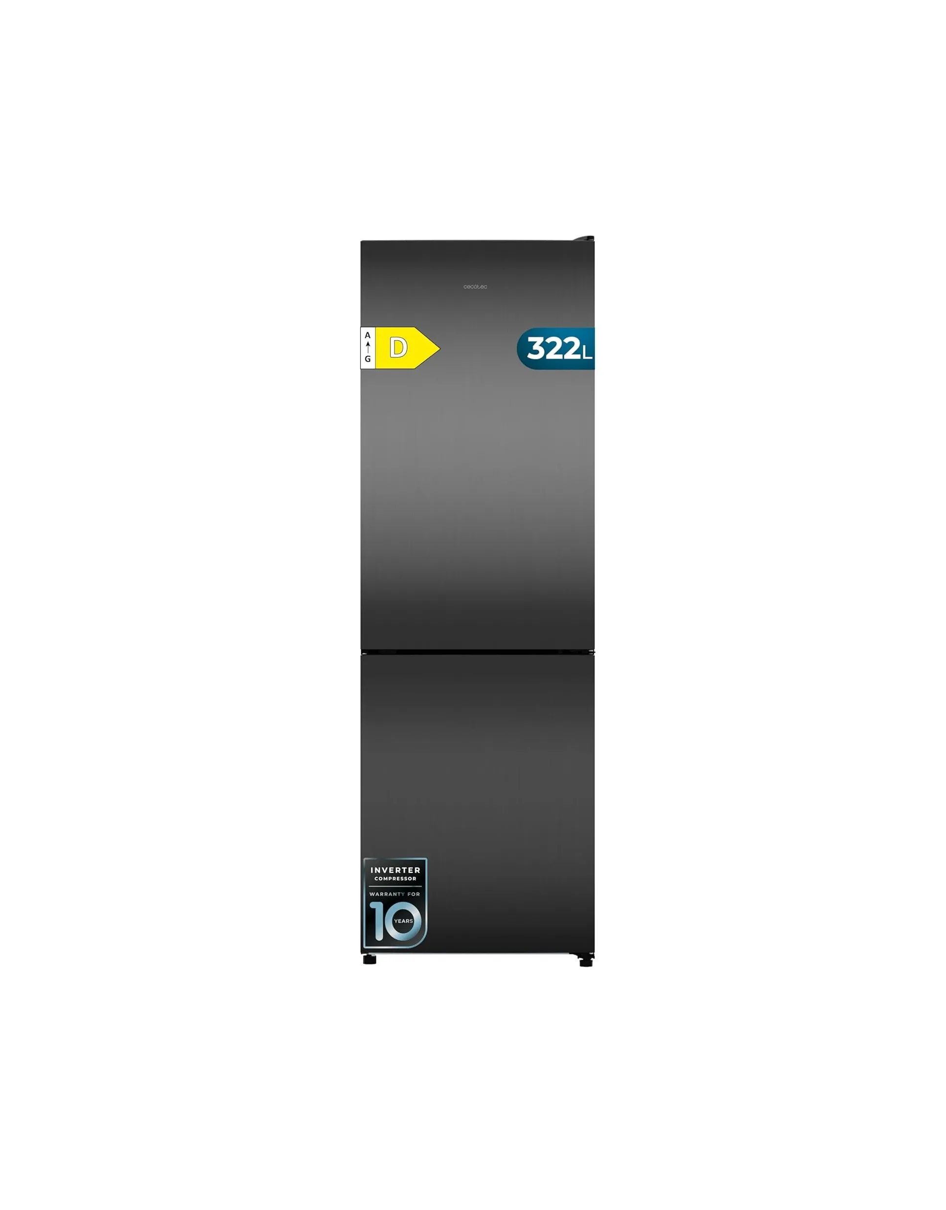 Frigorífico Cecotec Bolero CoolMarket Combi 322i Dark 185.5cm 322L Clase D Gris Oscuro
