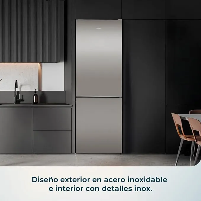 Frigorífico Cecotec Bolero CoolMarket Combi 322i Inox 185.5cm 322L Clase D Inox - Imagen 2
