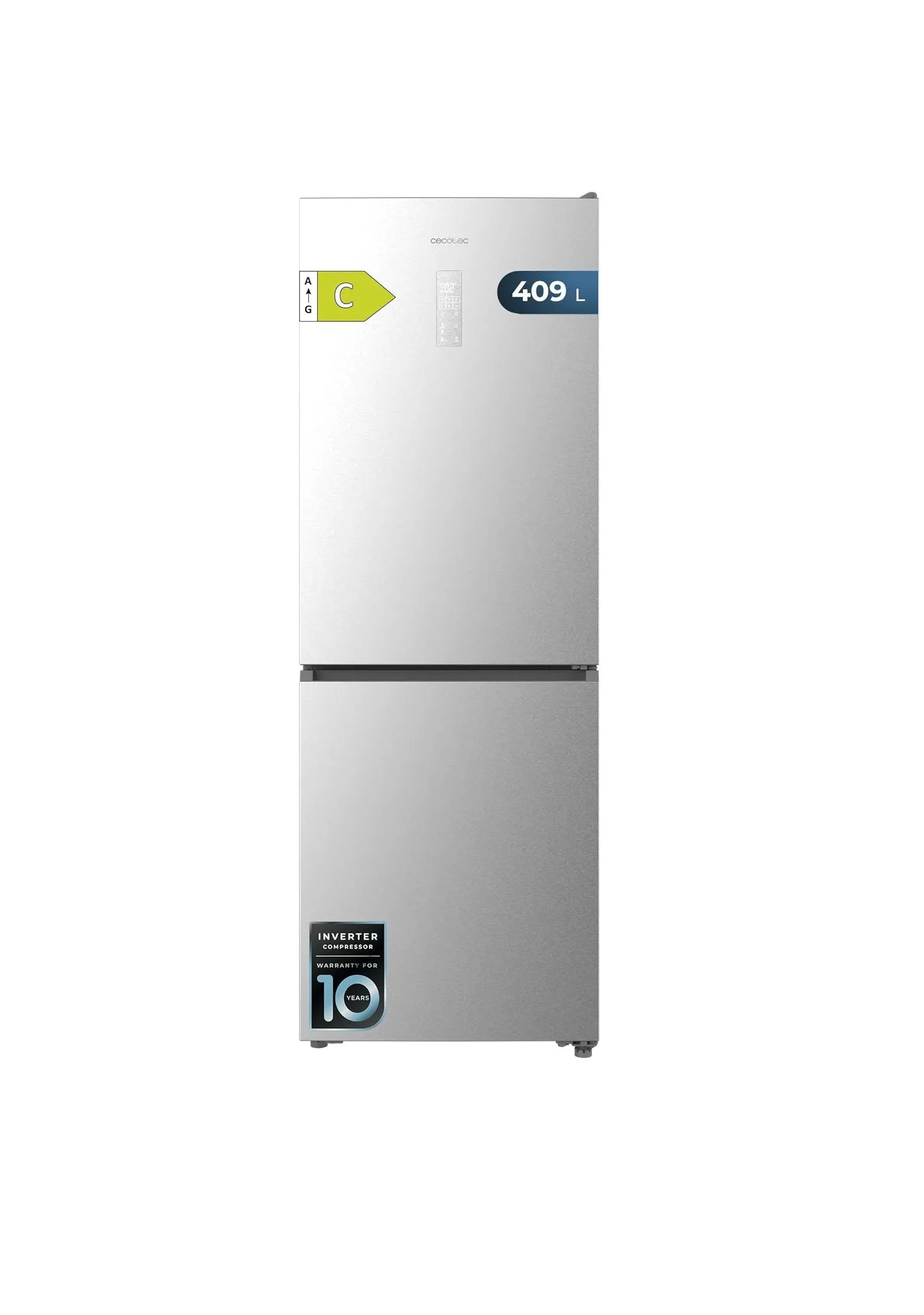 Frigorífico Cecotec Bolero CoolMarket Combi 409 Inox 185cm 409L Clase C Inox