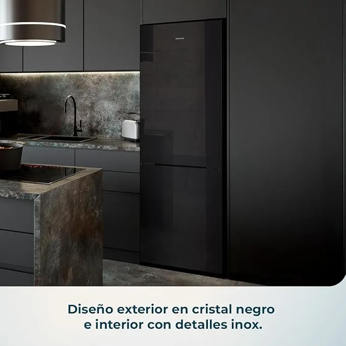 Frigorífico Cecotec Bolero CoolMarket Combi 322i Black Glass 185.5cm 322L Clase D Negro - Imagen 2