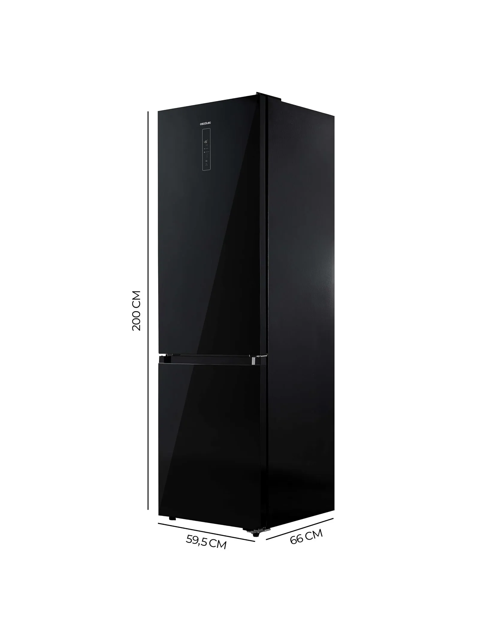 Frigorífico Cecotec Bolero CoolMarket Combi 405 WL Elite Black Glass 200cm 405L Clase A Negro - Imagen 3