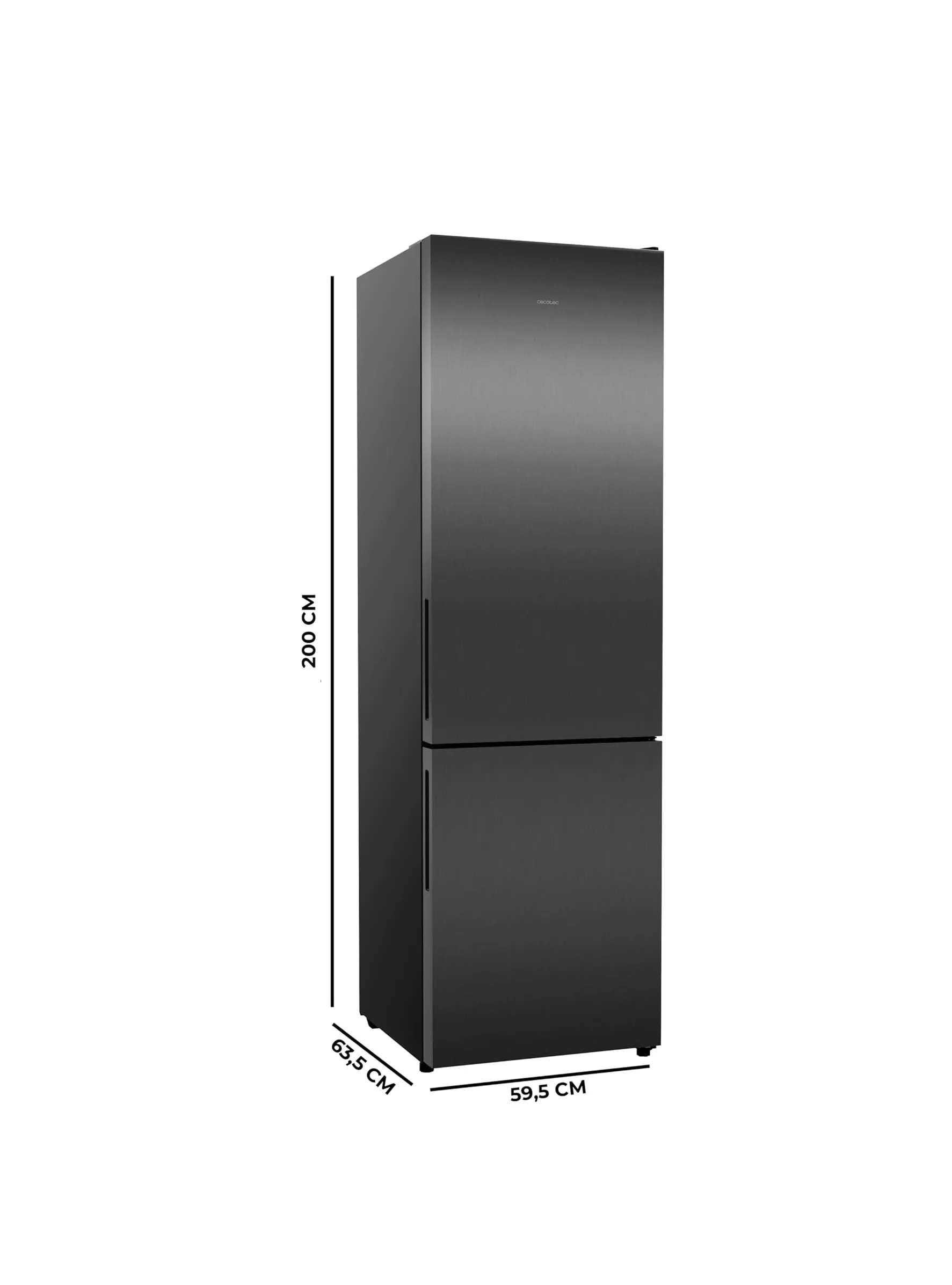 Frigorífico Cecotec Bolero CoolMarket Combi 356i Dark 200cm 356L Clase D Gris Oscuro - Imagen 3