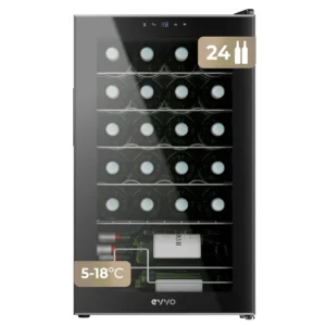 Vinoteca Evvo VT24 74.5cm 24 Botellas Clase G Negro