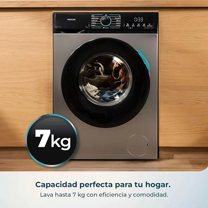 Lavadora Cecotec Bolero DressCode 7160 Inverter Steel 7Kg Clase A-10% Gris Oscuro - Imagen 2