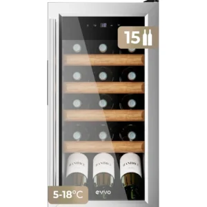 Vinoteca Evvo VT15 69cm 15 Botellas Clase G Inox