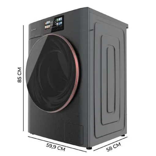 Lavadora Cecotec Bolero DressCode 12950 Autodose Direct Drive 3D Steel 12Kg Clase A Gris Oscuro - Imagen 2