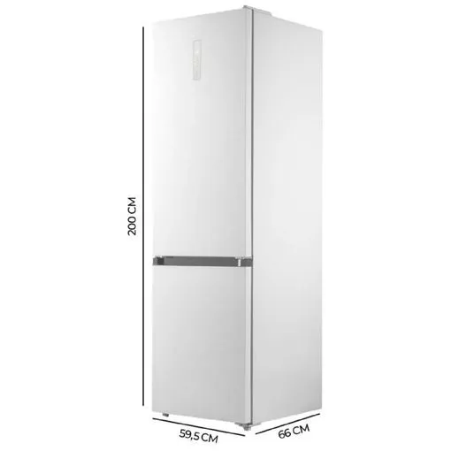 Frigorífico Cecotec Bolero CoolMarket Combi 405 WL Elite Lunar Stone 200cm 405L Clase D Gris Claro - Imagen 3