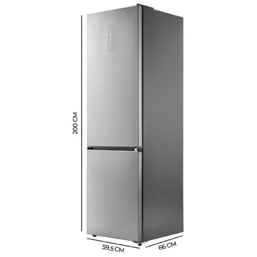 Frigorífico Cecotec Bolero CoolMarket Combi 405 WL Elite 200cm 405L Clase A Inox - Imagen 2