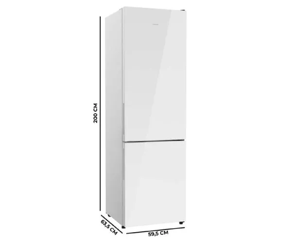 Frigorífico Cecotec Bolero CoolMarket Combi 356i White Glass 200cm 356L Clase D Blanco - Imagen 2