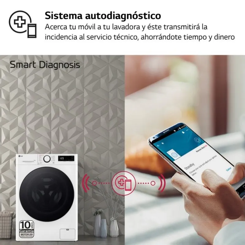 Lavadora LG F4WR6013AGW 13Kg Clase A Blanco - Imagen 5