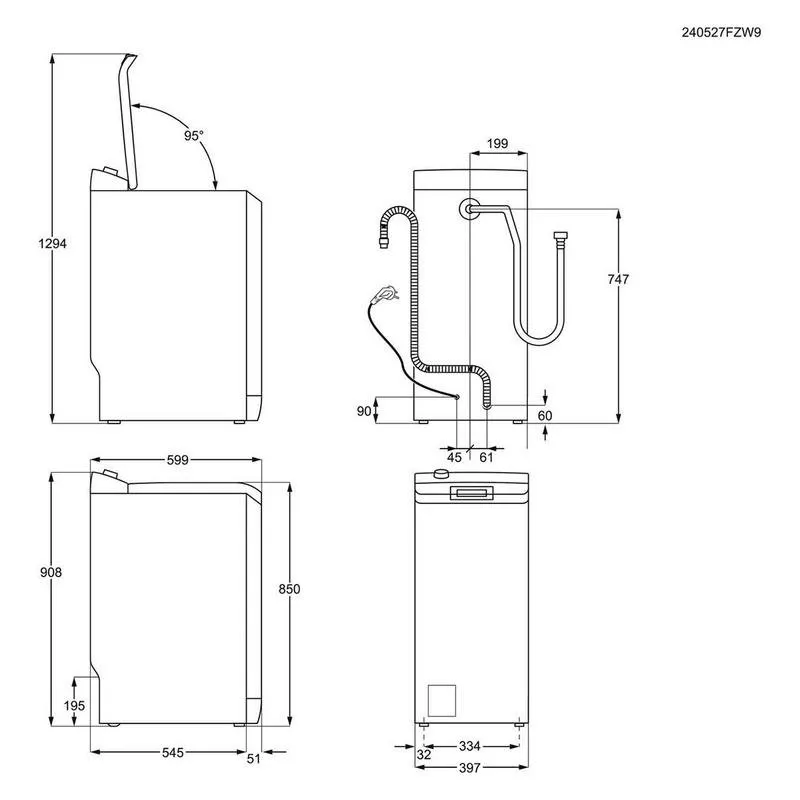 Lavadora Electrolux TE6172P1A 7Kg Clase A Blanco - Imagen 3