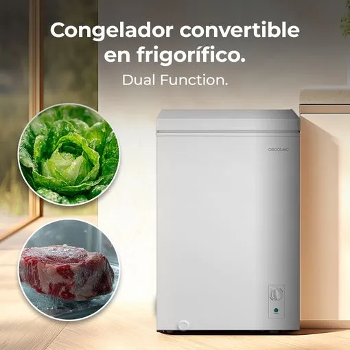Congelador Cecotec Bolero CoolMarket Chest 99M 85.3cm 99L Clase D Blanco - Imagen 3