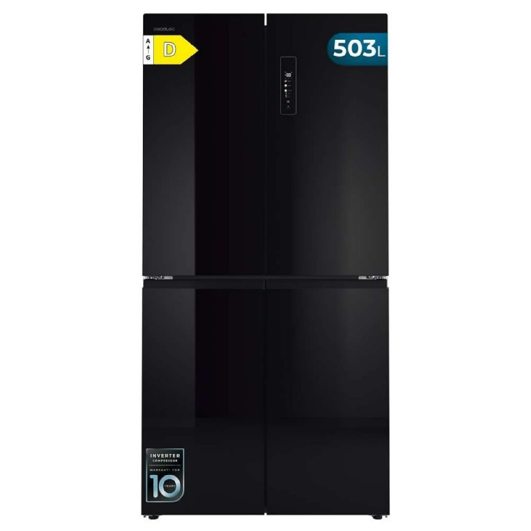 Frigorífico Americano Cecotec Bolero CoolMarket 4D 503 177.5cm 503L Clase D Negro