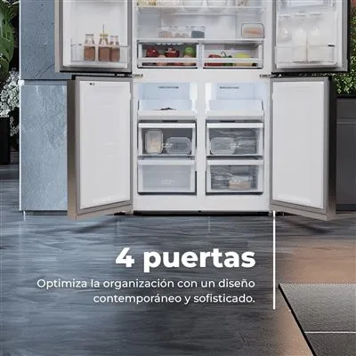 Frigorífico Americano EVVO EVVO F100X V2 183cm 490L Clase E Inox - Imagen 2
